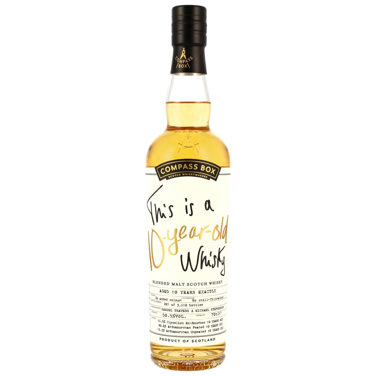 This is a 10-Year-Old Whisky - Compass Box - Blended Malt Scotch Whisky