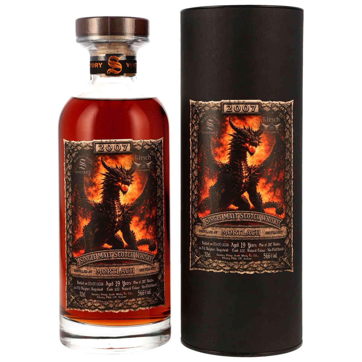 Mortlach 19 2007/2026 - Signatory Vintage KIRSCH DRAGON - 1st Fill Bolgheri Cask #102