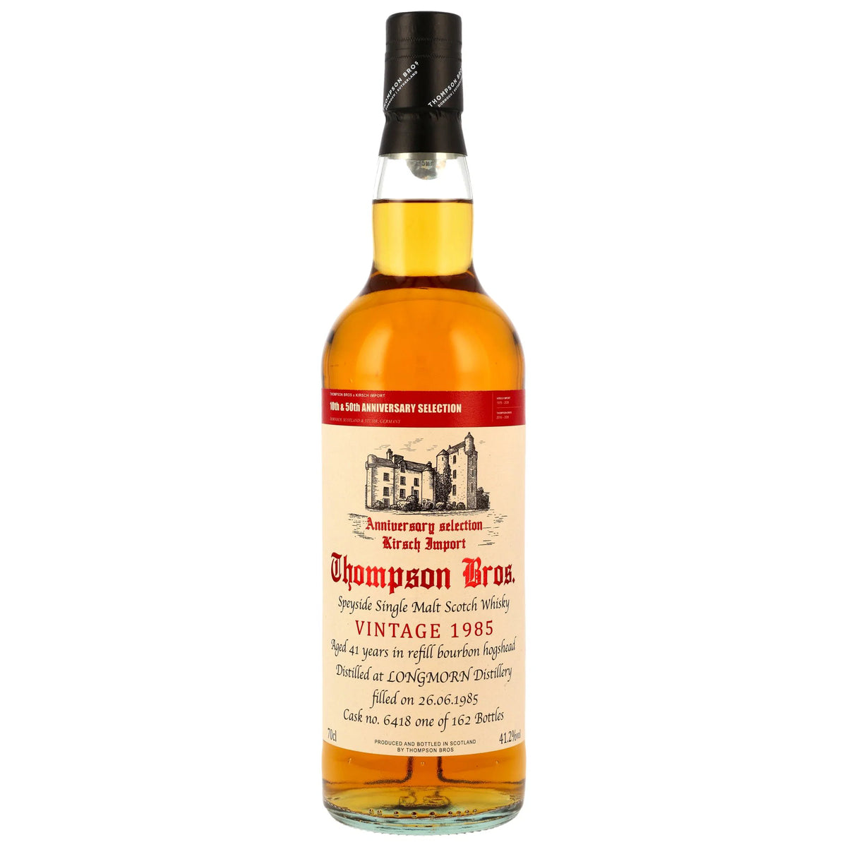 Longmorn 41 1985/2026 - Thompson Bros. 50th Anniversary Kirsch - Refill Bourbon Cask #6418