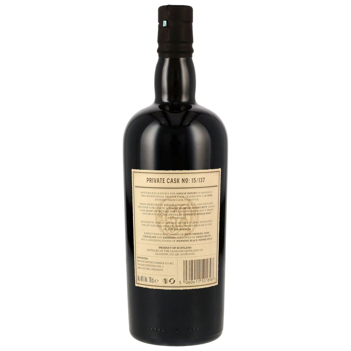Glasgow 1770 10 2015/2026 - Oloroso Sherry Butt #15/137