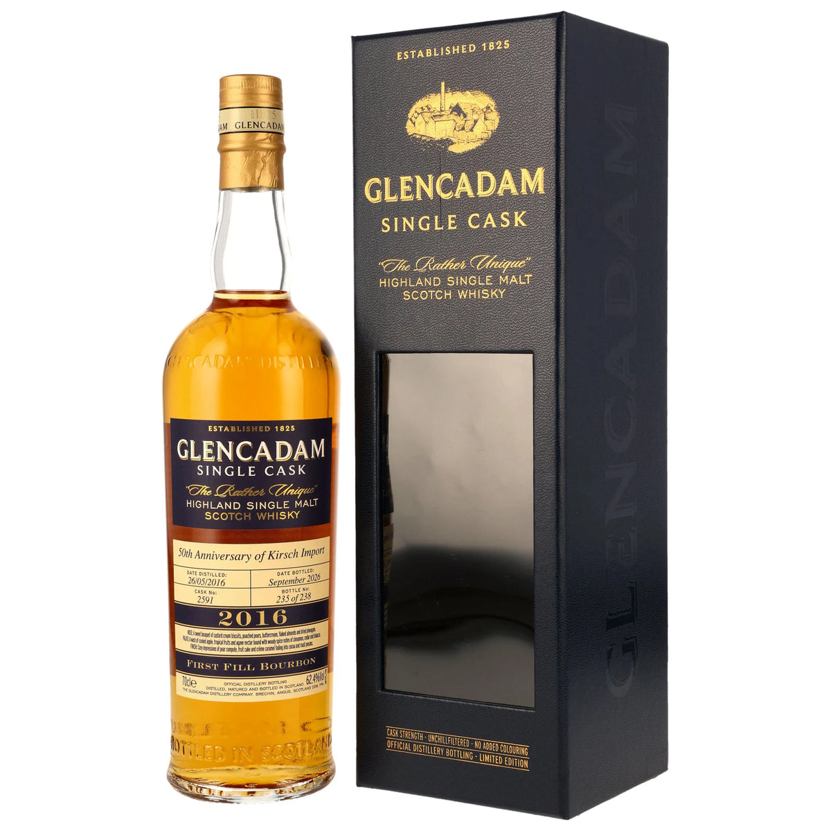 Glencadam 10 2016/2026 - 50th Anniversary Kirsch - 1st Fill Bourbon Cask #2591