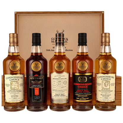 Gordon & MacPhail 50th Anniversary Collection - 50th Anniversary Kirsch Import (Caol Ila, Littlemill, Macallan, Bruichladdich und Benromach) - 5 x 700 ml