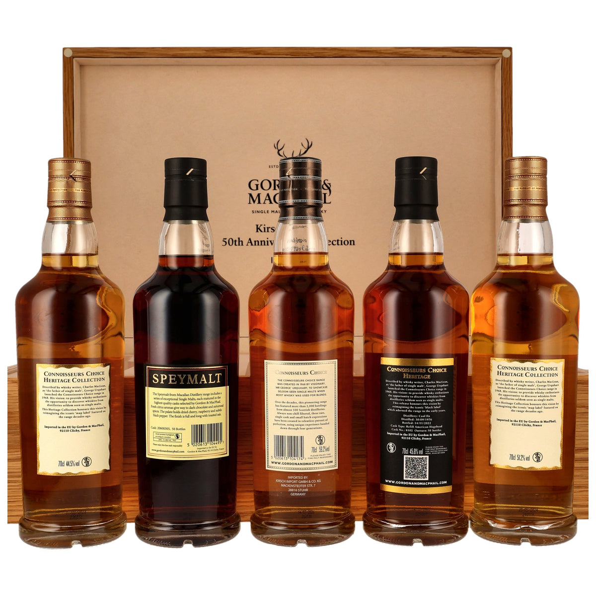 Gordon & MacPhail 50th Anniversary Collection - 50th Anniversary Kirsch Import (Caol Ila, Littlemill, Macallan, Bruichladdich und Benromach) - 5 x 700 ml