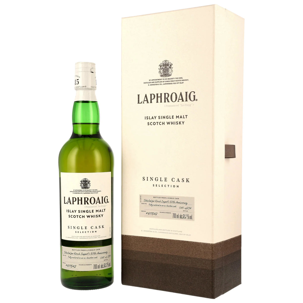 Laphroaig Single Cask - 50th Anniversary Kirsch Import - Bourbon Cask #611542