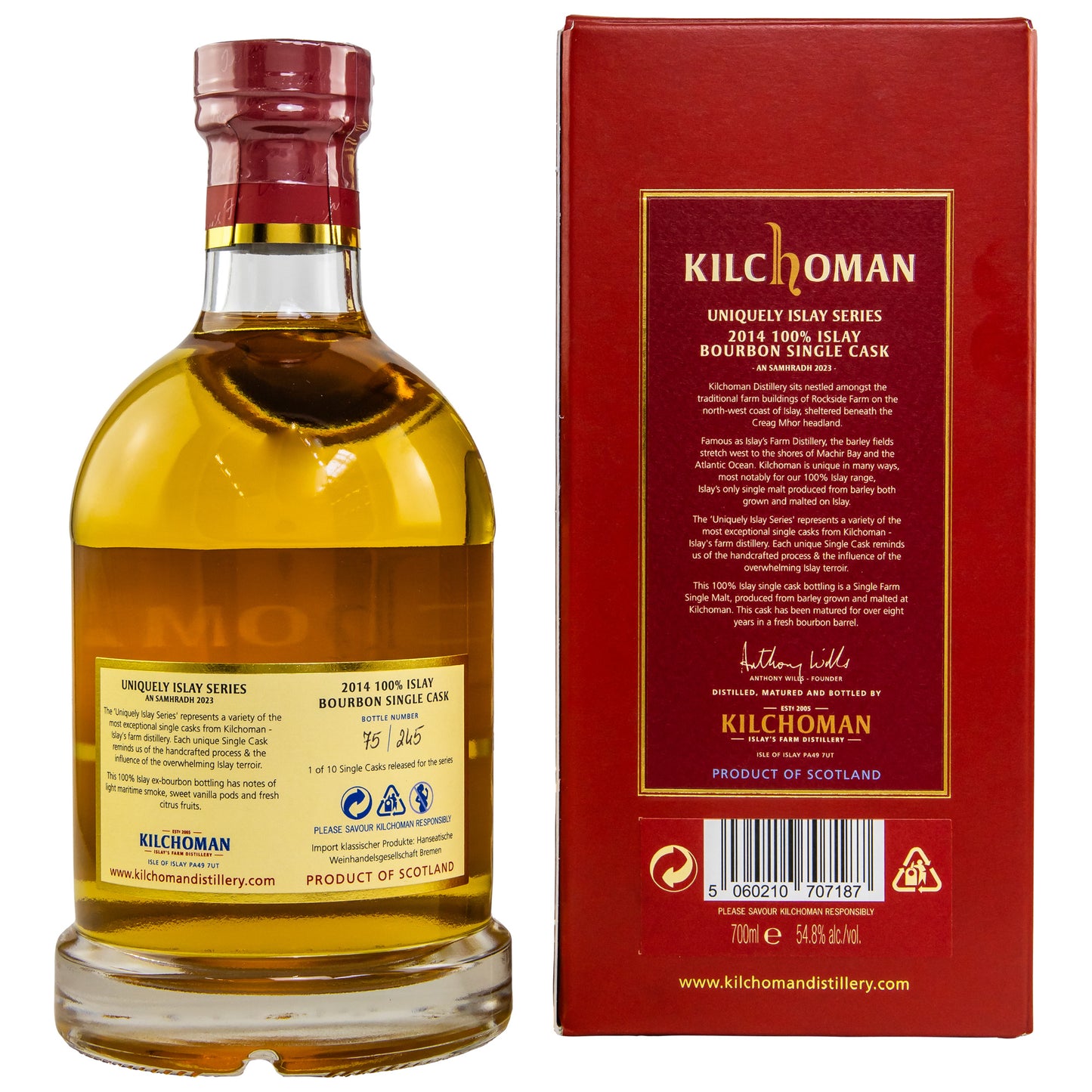 Kilchoman 8 2014/2023 - Single Cask Release - Bourbon Cask #642/2014