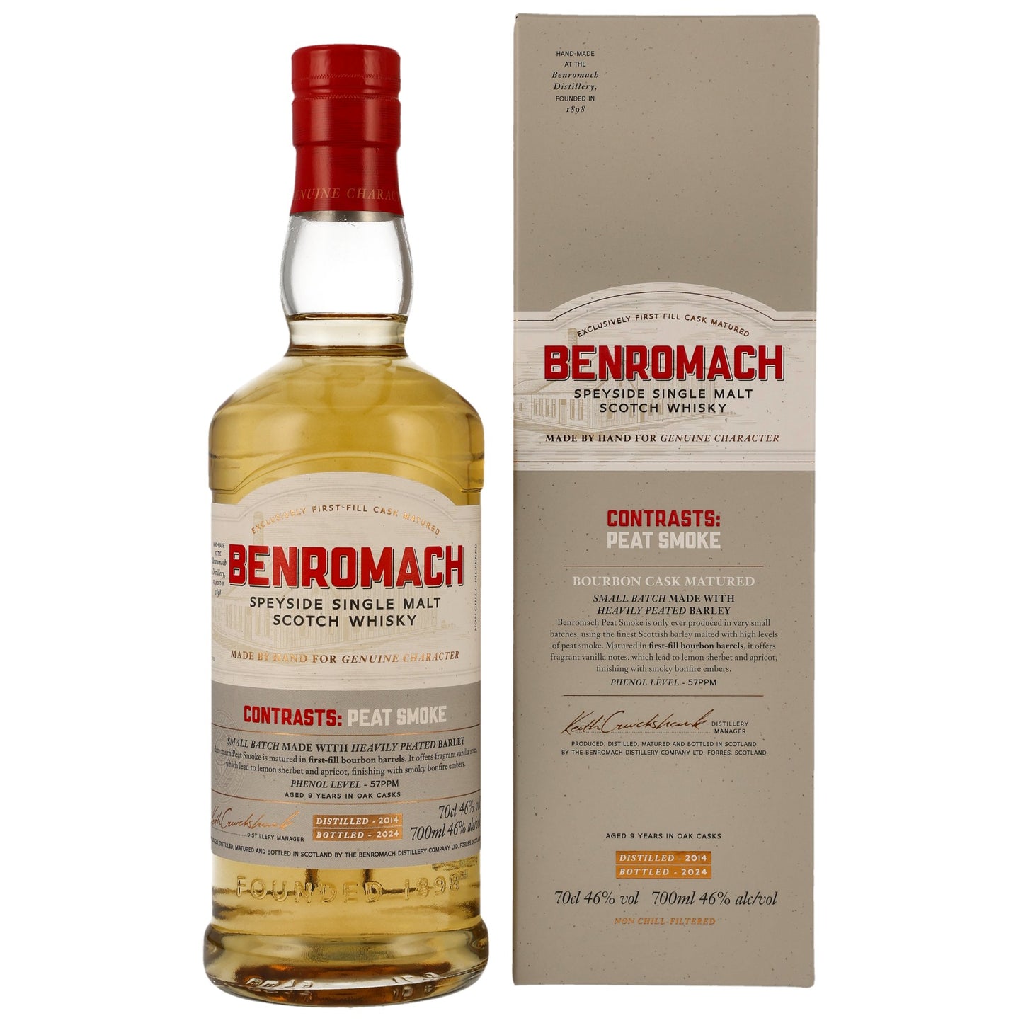 Benromach 2014/2024 - Contrasts: Peat Smoke - Bourbon Cask