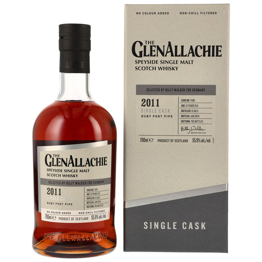 GlenAllachie 12 2011/2024 - Single Cask - Ruby Port Pipe #7438