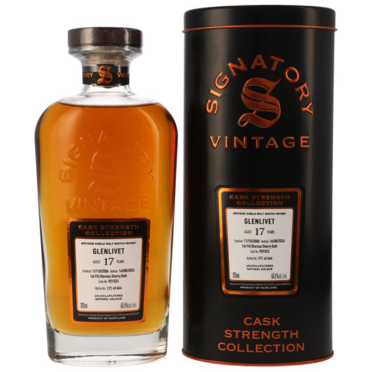 Glenlivet 17 2006/2024 - Signatory Vintage Cask Strength Collection - 1st Fill Oloroso Sherry Butt