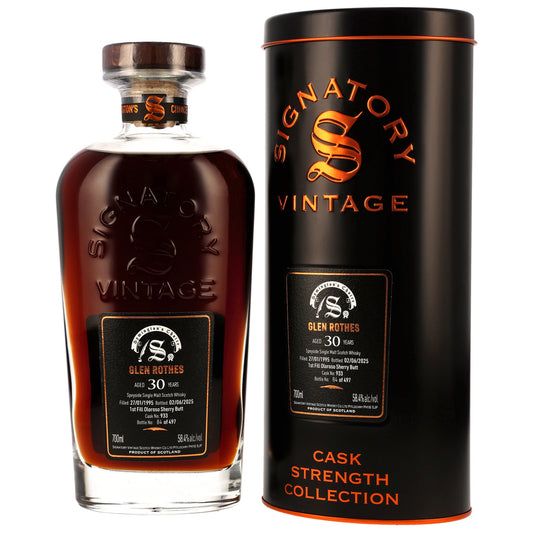 Glenrothes 30 1995/2025 - Signatory Vintage Symingtons Choice - 1st Fill Oloroso Sherry Butt #933