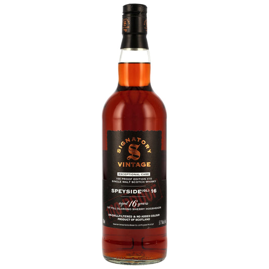 Speyside (GL) 16 - Signatory Vintage - 100 PROOF Exceptional Cask Edition #10
