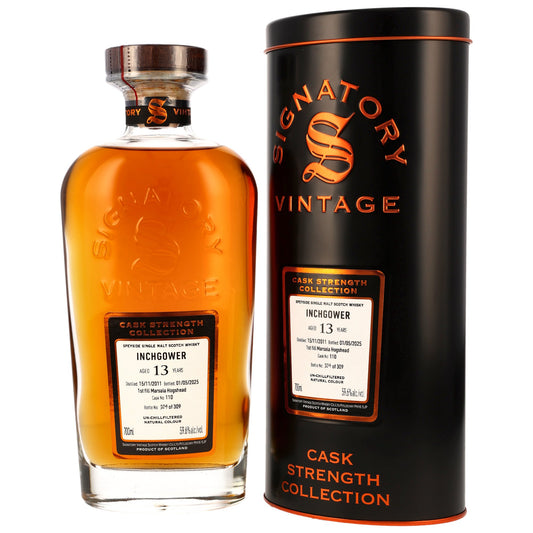 Inchgower 13 2011/2025 - Signatory Vintage Cask Strength Collection - 1st Fill Marsala Hogshead #110