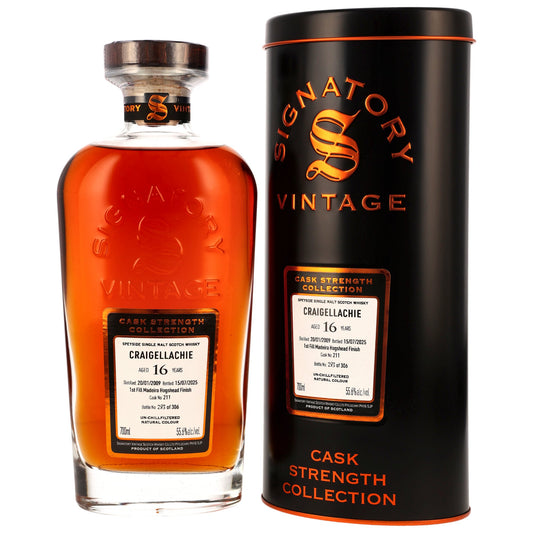 Craigellachie 16 2009/2025 - Signatory Vintage Cask Strength Collection - 1st Fill Madeira Hogshead Finish #211