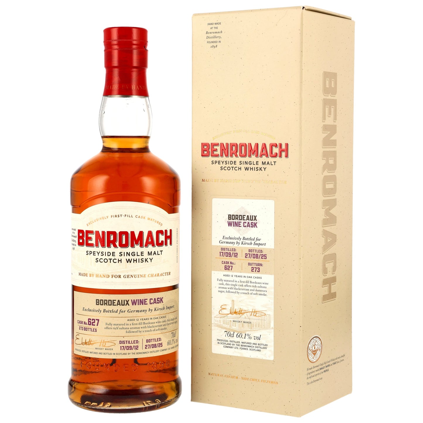 Benromach 12 2012/2025 - The Awakening Series 2025 - 1st Fill Bordeaux Wine Cask #627