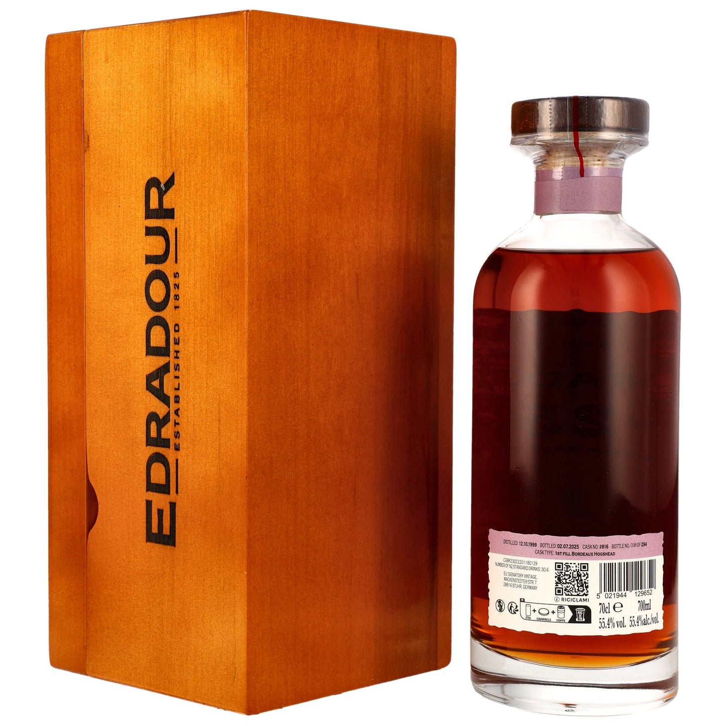 Edradour 25 1999/2025 - 200th Anniversary - 1st Fill Bordeaux Cask #816