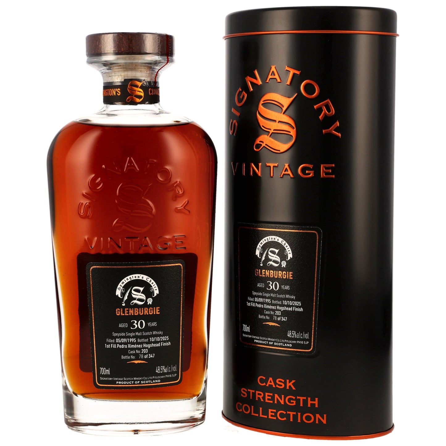 Glenburgie 30 1995/2025 - Signatory Vintage Symingtons Choice - First Fill PX Hogshead Finish #203
