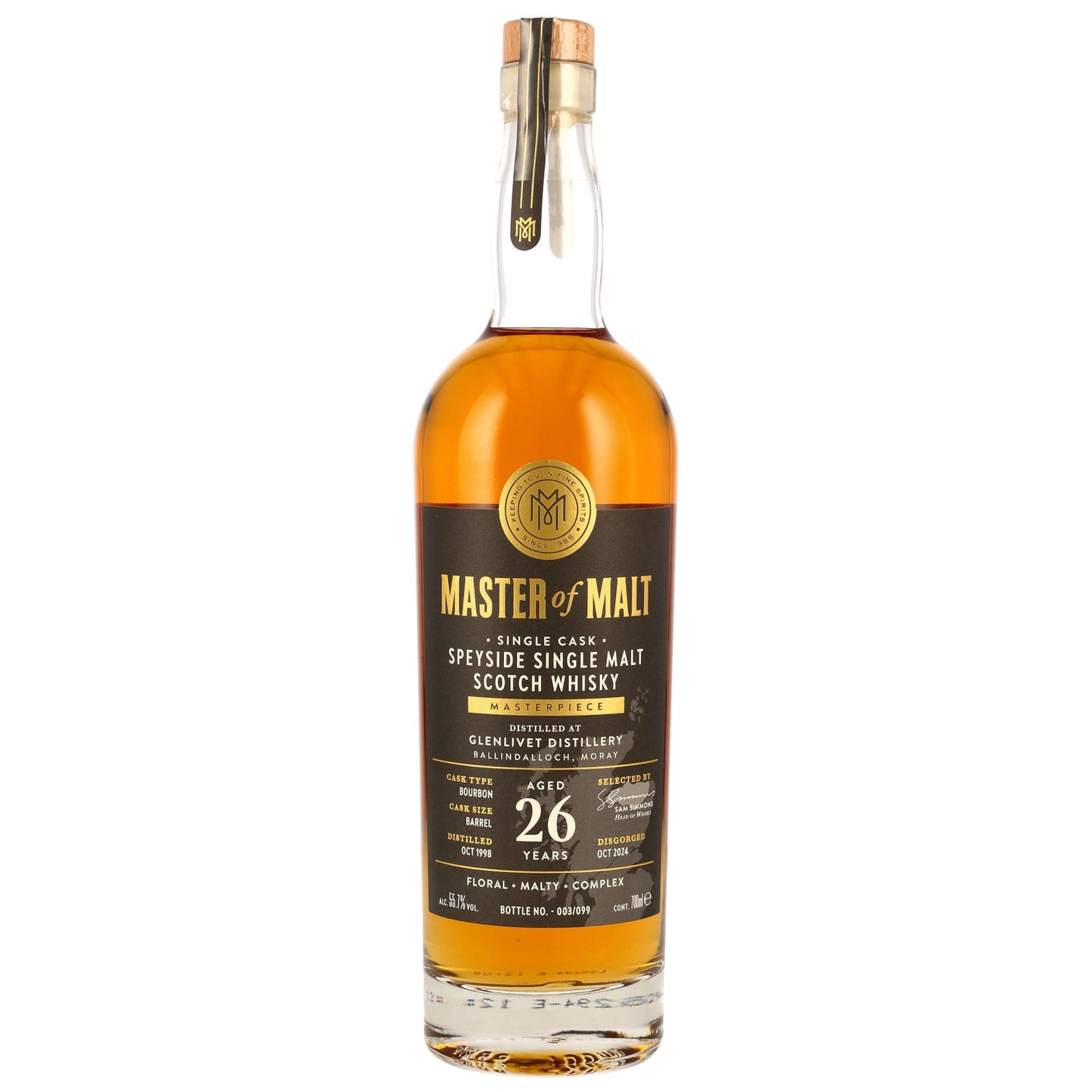 Glenlivet 26 1998/2024 - Master of Malt - Bourbon Barrel