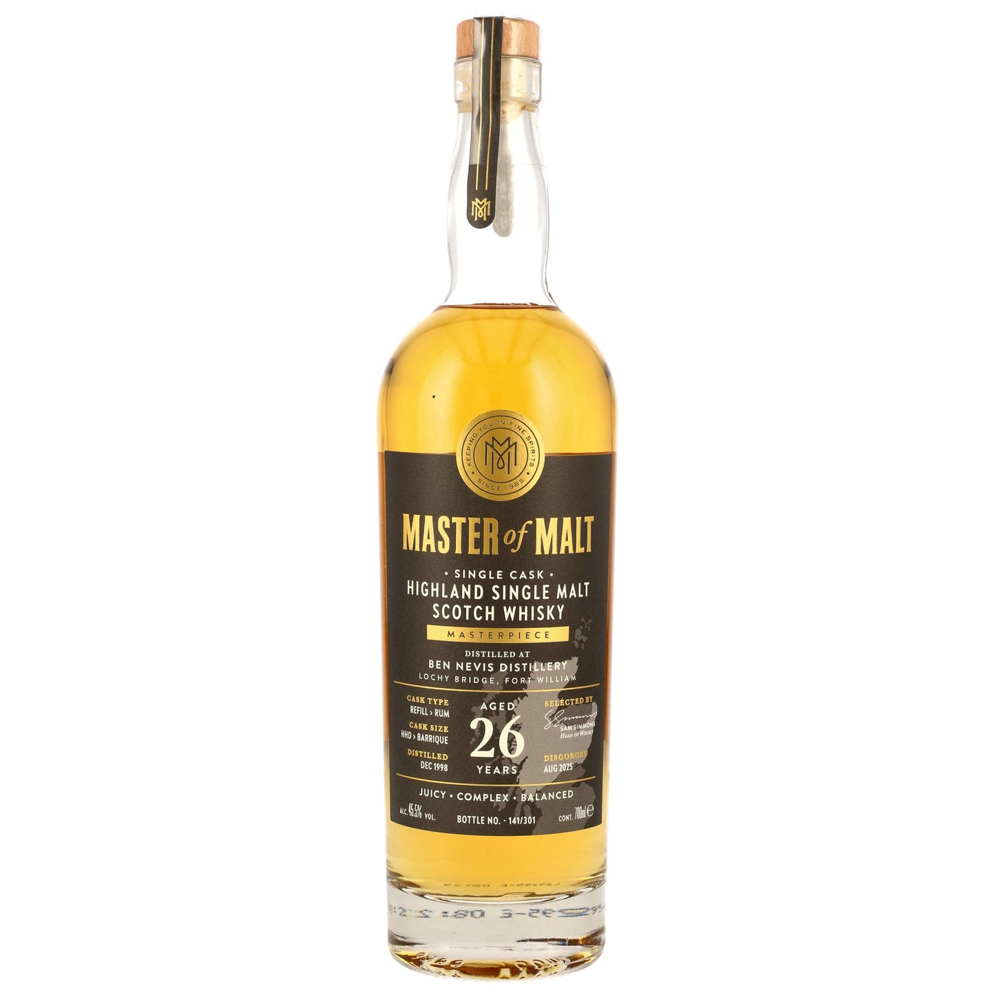 Ben Nevis 26 1998/2025 - Master of Malt - Refill Hogshead & Rum Barrique