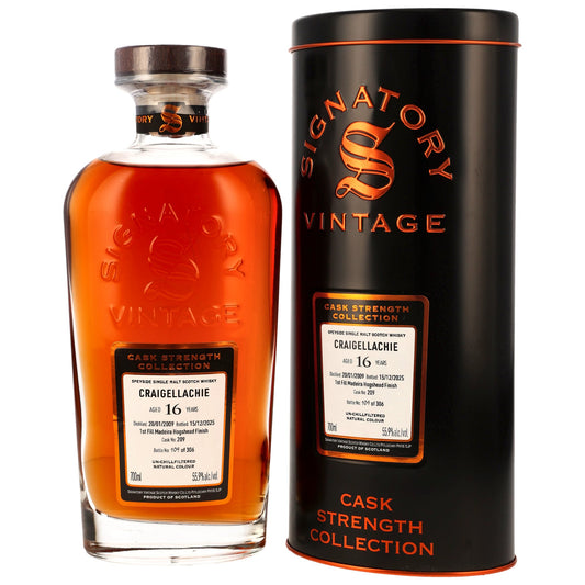 Craigellachie 16 2009/2025 - Signatory Vintage Cask Strength Collection - 1st Fill Madeira Hogshead Finish #209
