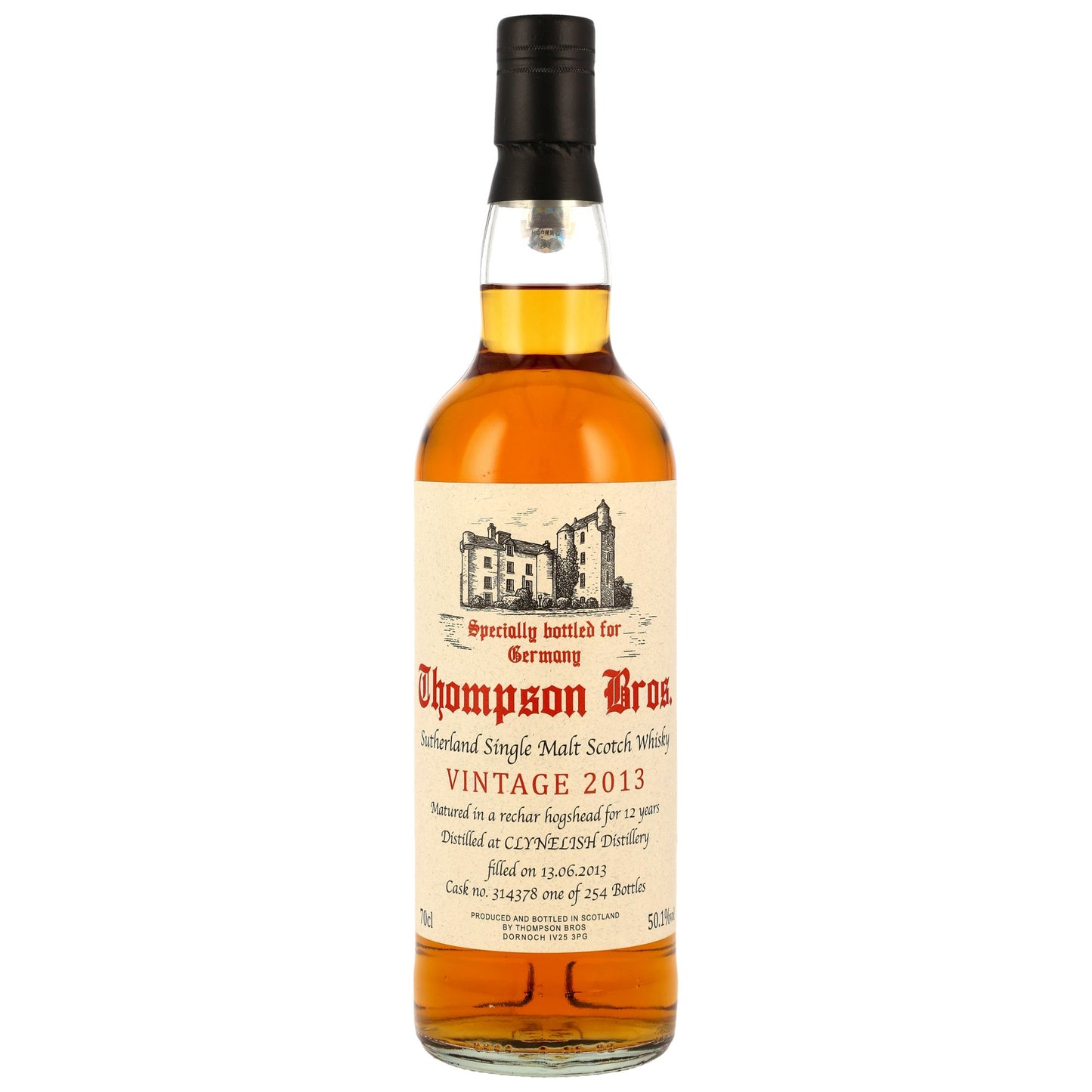 Clynelish 12 2013 - Thompson Bros. - Rechar Hogshead #314378