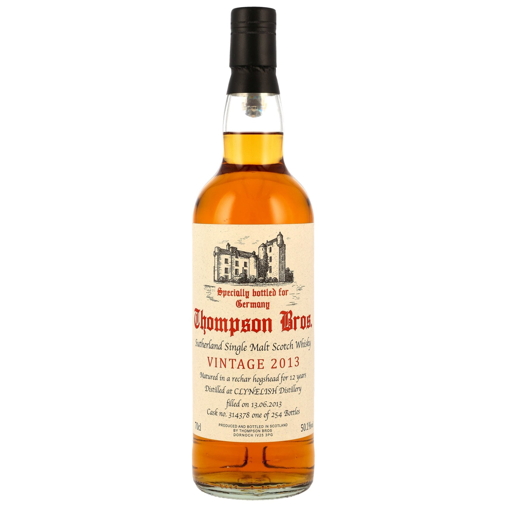 Clynelish 12 2013 - Thompson Bros. - Rechar Hogshead #314378