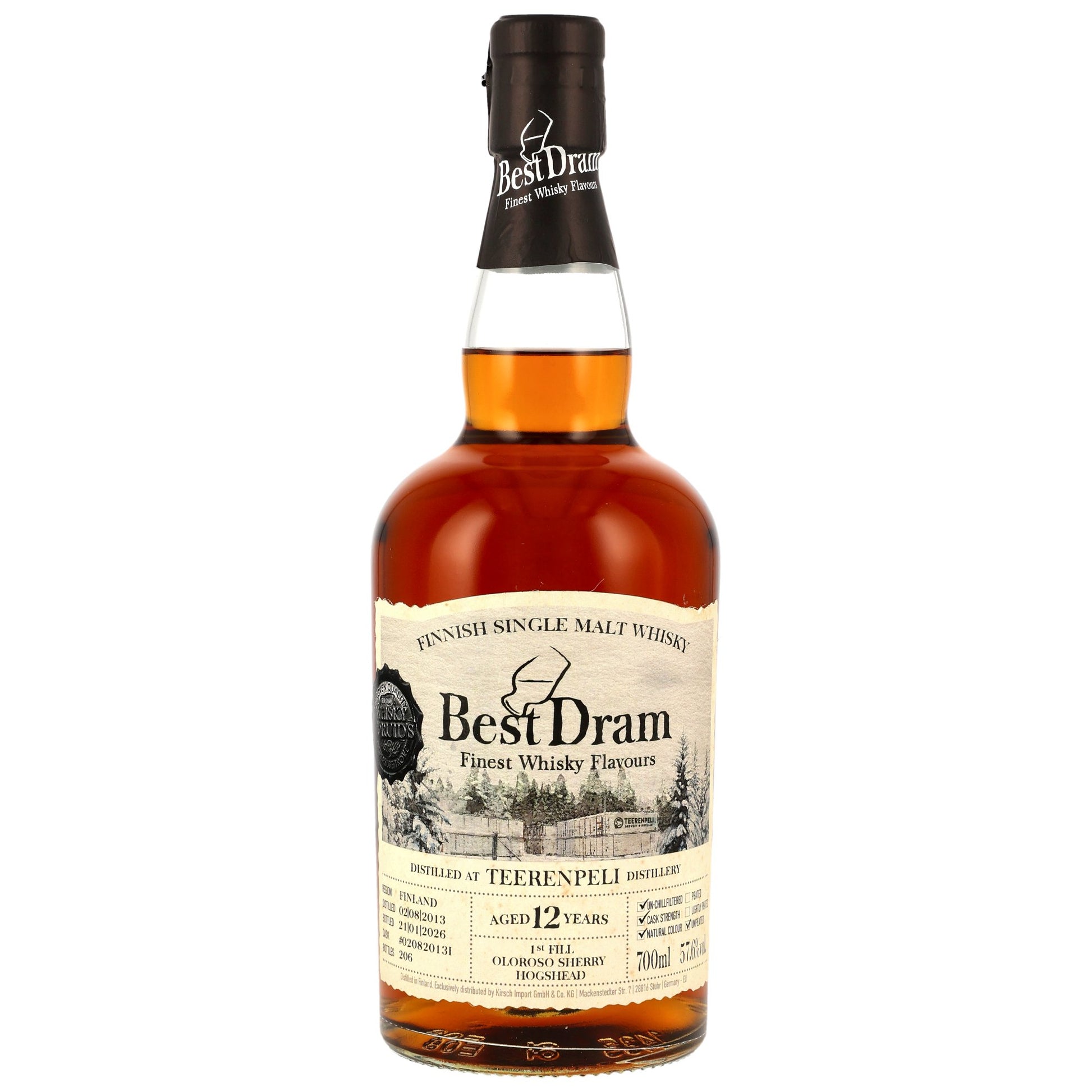 Teerenpeli 12 2013/2026 - Best Dram - 1st Fill Oloroso Sherry Hogshead #02082013I
