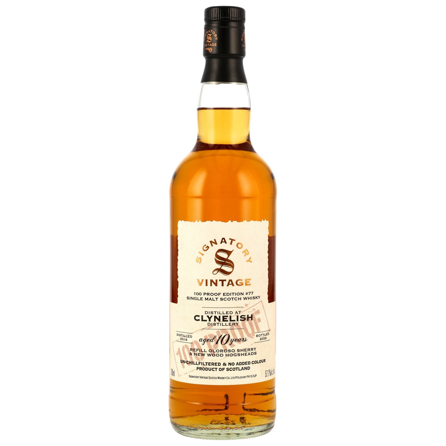Clynelish 10 2016/2026 - Signatory Vintage - 100 PROOF #77