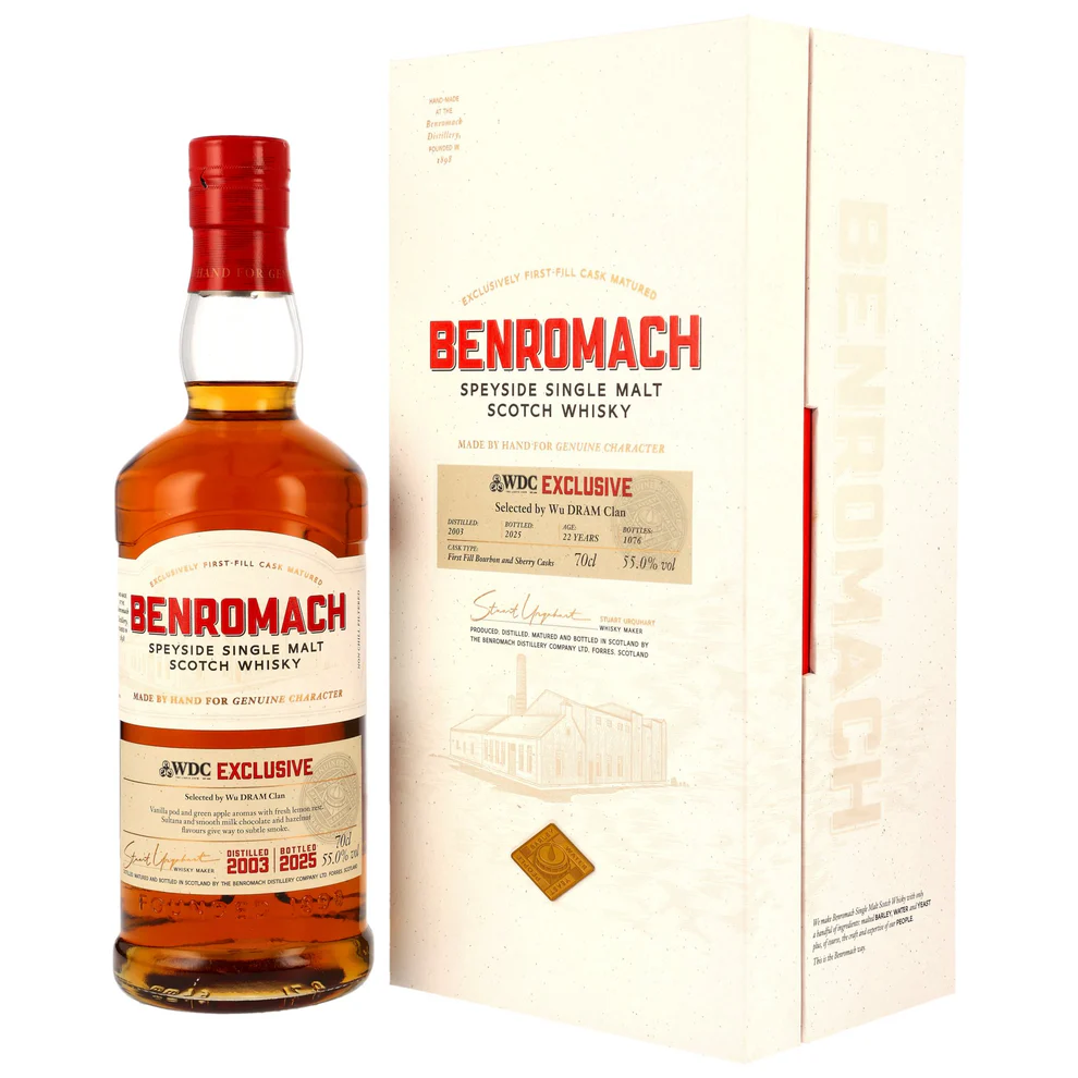 Benromach 22 2003/2025 - Wu Dram Clan + Kirsch Whisky - 1st Fill Bourbon & Sherry Casks