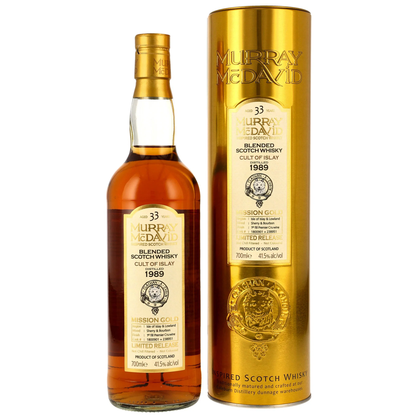 Cult of Islay 33 1989/2022 - Murray McDavid - Blended Scotch - 1st Fill Premier Cru Wine Finish #1800901+238951