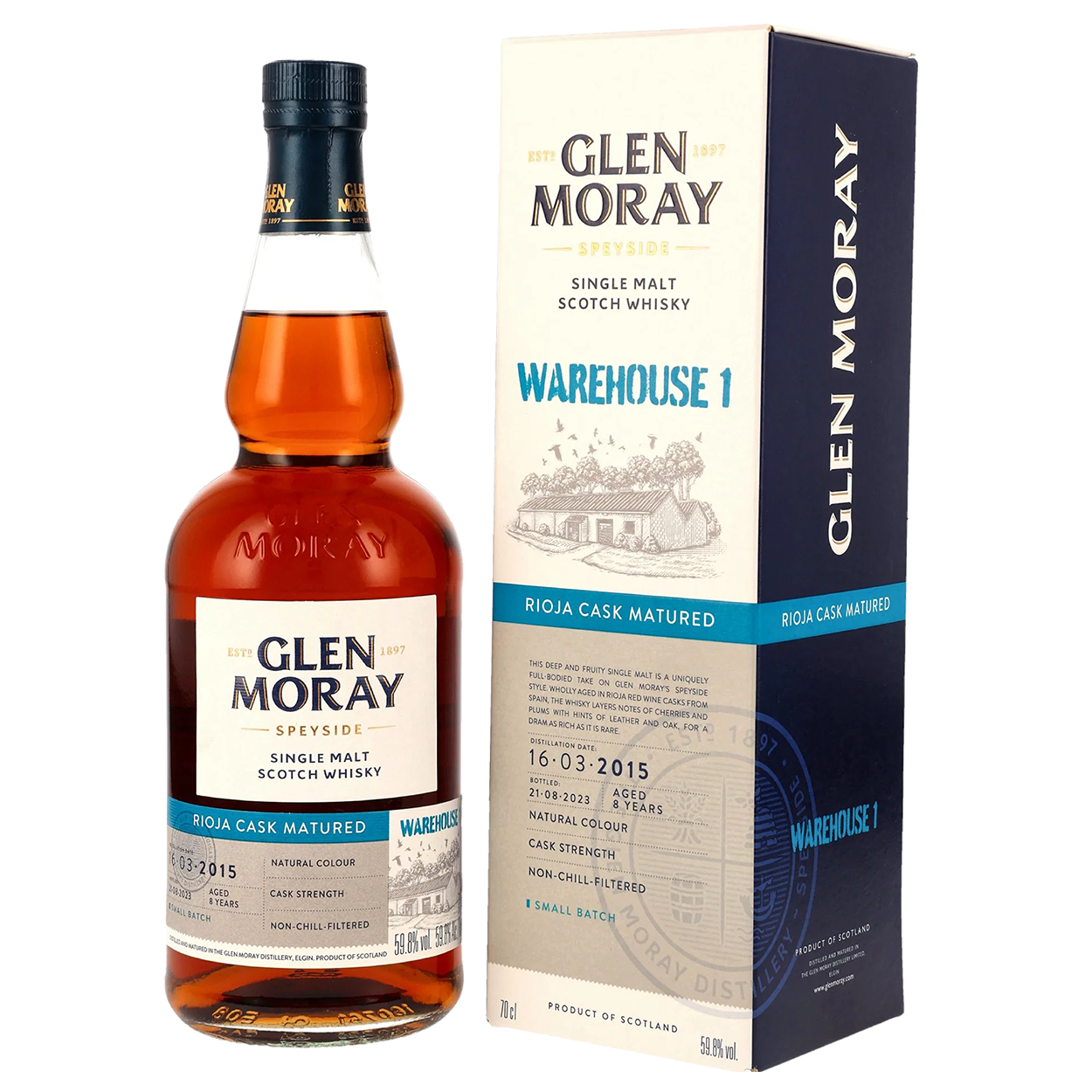 Glen Moray 8 2015/2023 - Warehouse 1 - Rioja Red Wine Cask Maturation