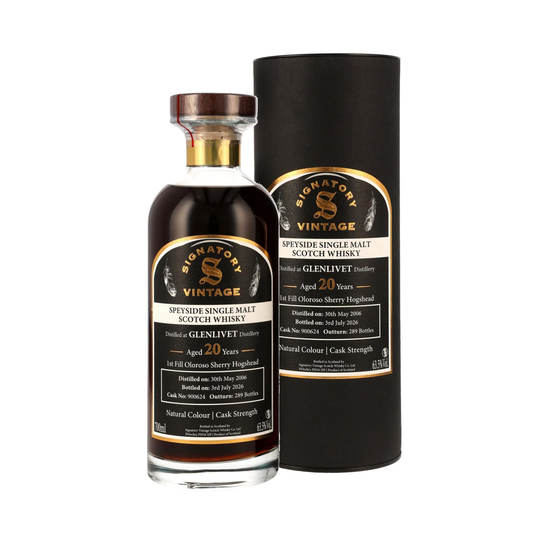Glenlivet 20 2006/2026 - Signatory Vintage Ibisco Decanter - 1st Fill Oloroso Sherry Hogshead #900624