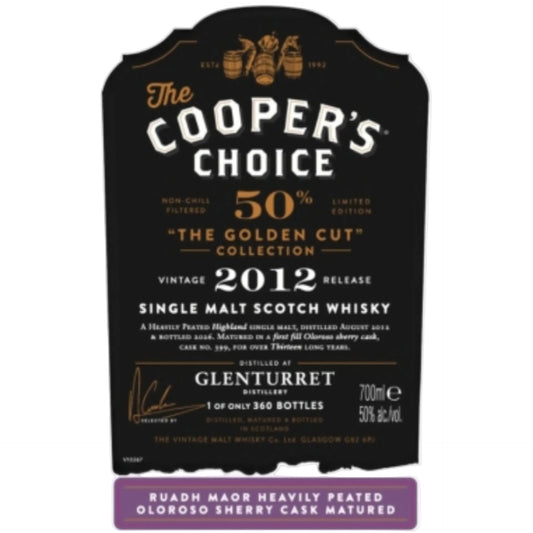 Glenturret (Ruadh Maor) Heavily Peated 13 2012/2025 - The Cooper's Choice - The Golden Cut Collection - Oloroso Cask Matured