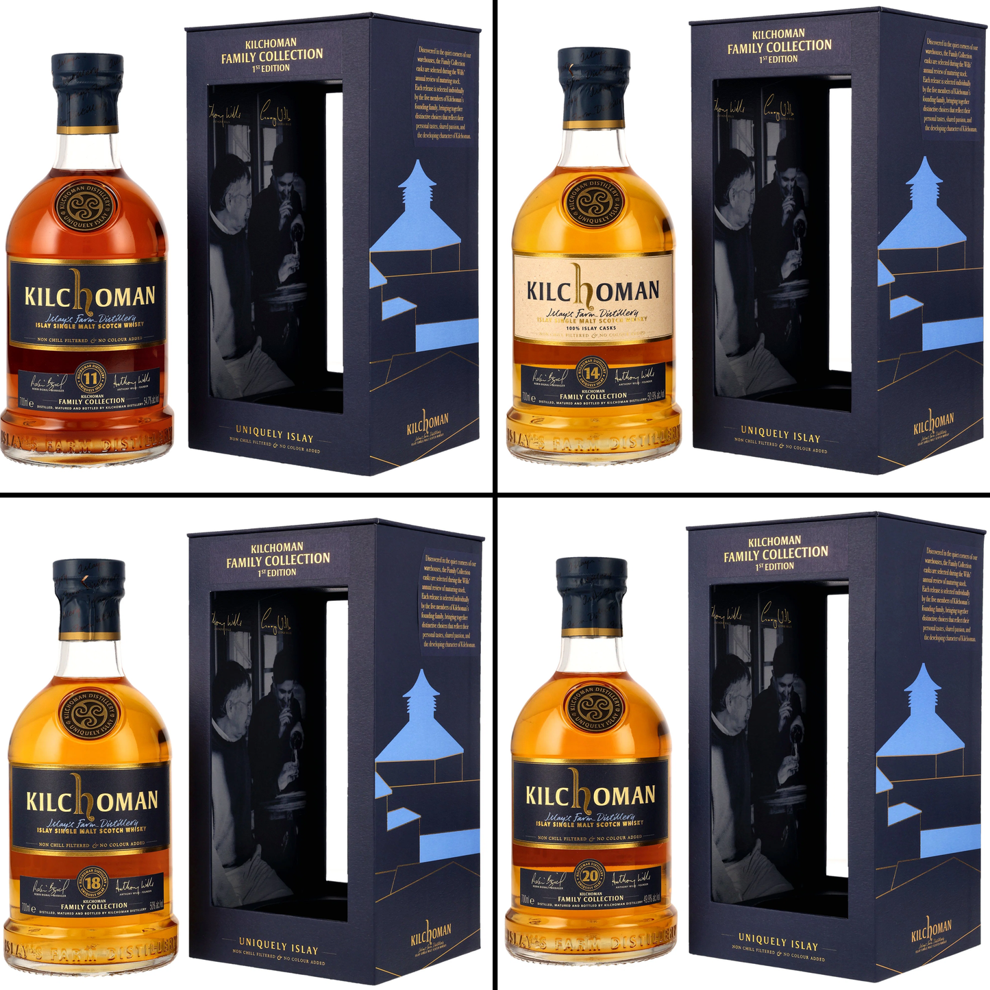 Kilchoman Family Collection First Edition 11 & 14 & 18 & 20 ( 4 x 700 ml)