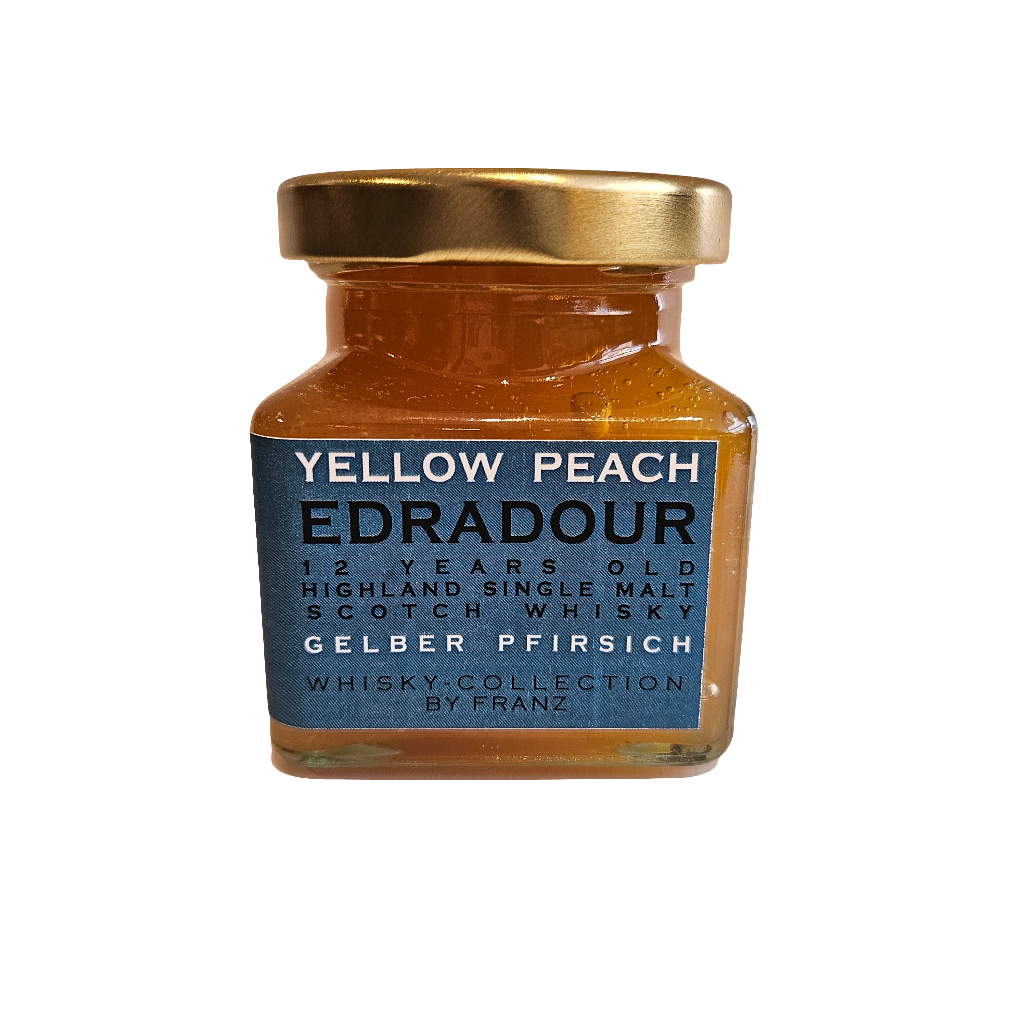 Whisky Fruchtaufstrich [Marmelade] (by franz.) Gelber Pfirsich mit Edradour 12 Barolo Cask